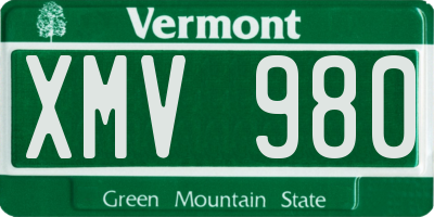 VT license plate XMV980