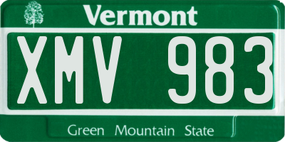 VT license plate XMV983