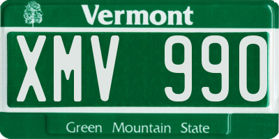 VT license plate XMV990