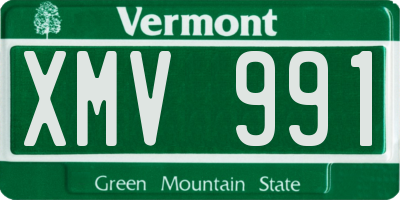 VT license plate XMV991
