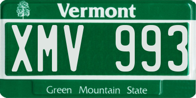 VT license plate XMV993