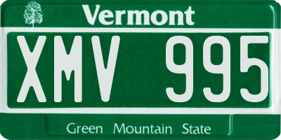 VT license plate XMV995