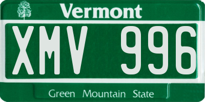 VT license plate XMV996