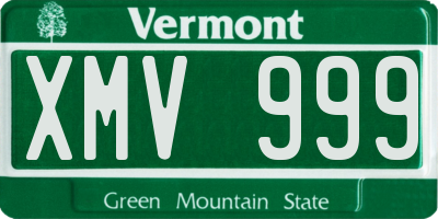 VT license plate XMV999