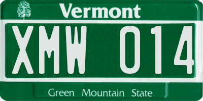 VT license plate XMW014