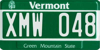 VT license plate XMW048