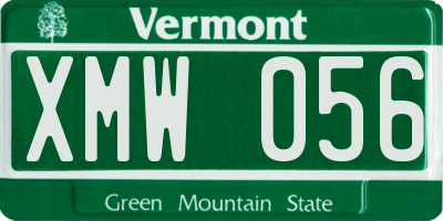 VT license plate XMW056