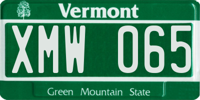 VT license plate XMW065