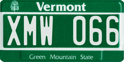VT license plate XMW066