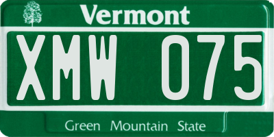 VT license plate XMW075