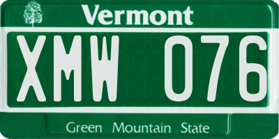 VT license plate XMW076
