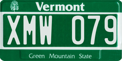VT license plate XMW079