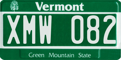 VT license plate XMW082