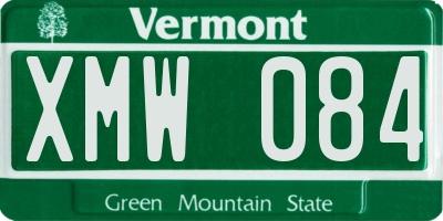 VT license plate XMW084