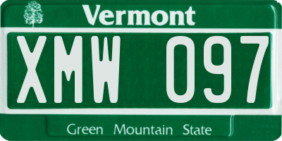 VT license plate XMW097