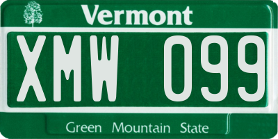 VT license plate XMW099