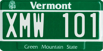 VT license plate XMW101
