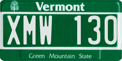 VT license plate XMW130