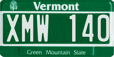 VT license plate XMW140