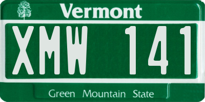 VT license plate XMW141