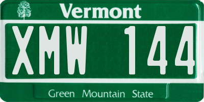 VT license plate XMW144