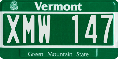 VT license plate XMW147