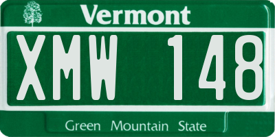 VT license plate XMW148