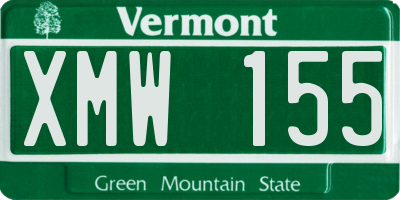 VT license plate XMW155