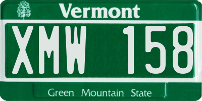 VT license plate XMW158