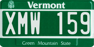 VT license plate XMW159
