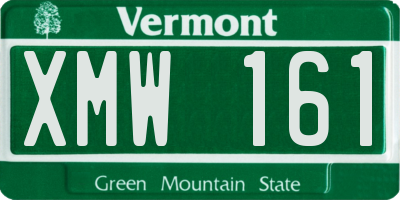 VT license plate XMW161