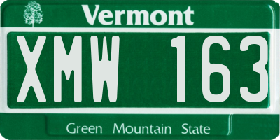 VT license plate XMW163