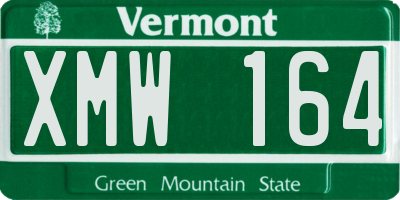 VT license plate XMW164