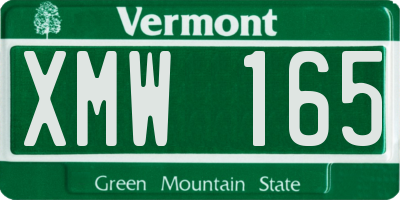 VT license plate XMW165
