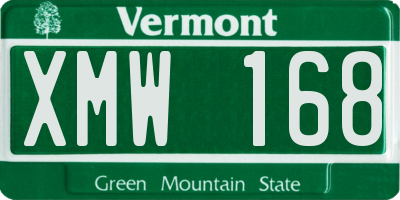 VT license plate XMW168