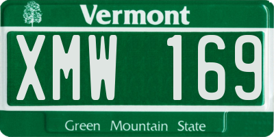 VT license plate XMW169