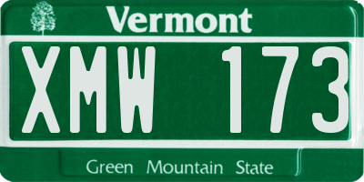VT license plate XMW173