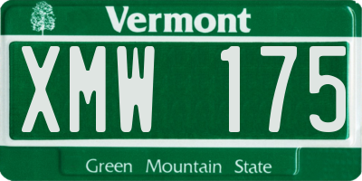 VT license plate XMW175