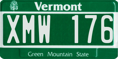 VT license plate XMW176