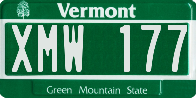 VT license plate XMW177
