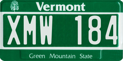 VT license plate XMW184