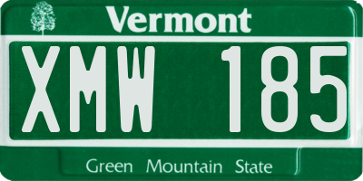 VT license plate XMW185