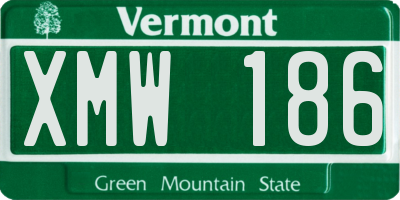 VT license plate XMW186
