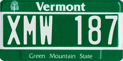 VT license plate XMW187