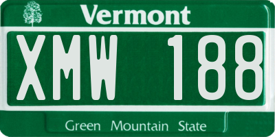 VT license plate XMW188