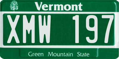 VT license plate XMW197