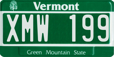 VT license plate XMW199