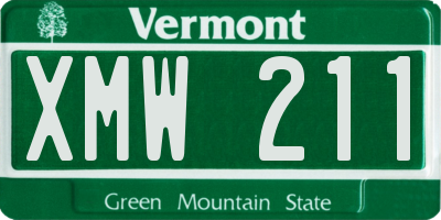 VT license plate XMW211
