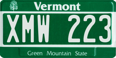 VT license plate XMW223