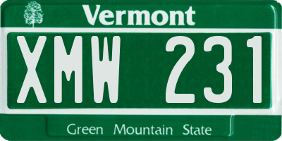 VT license plate XMW231